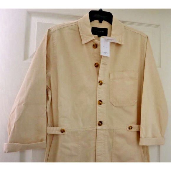 Banana Republic 865092001 Womens Sz 6 Light Ecru Cream/Beige Denim Jumpsuit $140 - Picture 3 of 16